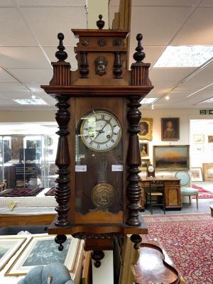 A Vienna eight-day wall clock in