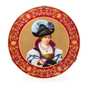 A Vienna Porcelain Charger Late