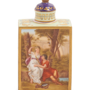 A Vienna Porcelain Tea Caddy 19th