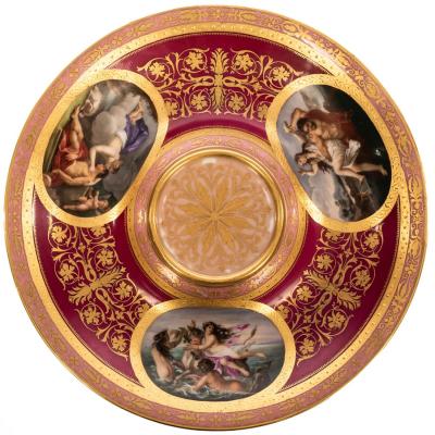 A Vienna stand with three painted