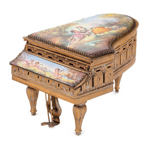 A Viennese Enameled Miniature Piano