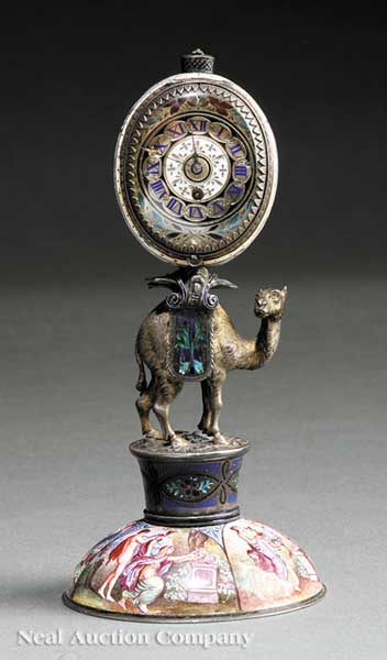 A Viennese Gilt Bronze and Enamel