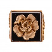 A VINTAGE 14K YELLOW GOLD RING