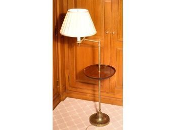 A vintage brass and mahogany
