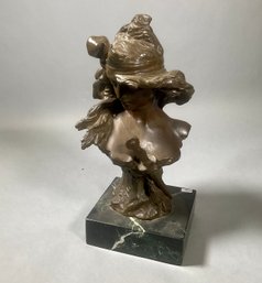 A vintage bronze bust, after Jean