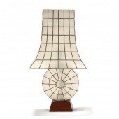 A VINTAGE CAPIZ SHELL TABLE LA
