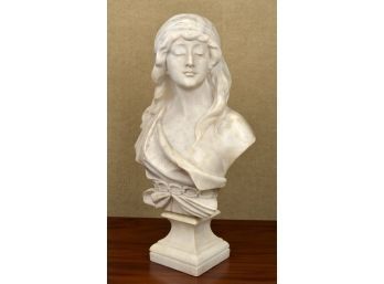 A vintage carved marble bust,