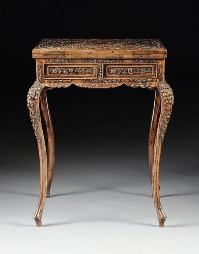 A VINTAGE CHINESE CARVED HARDWOOD