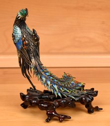 A vintage Chinese polychrome enamel