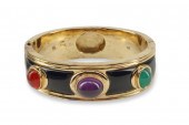 A VINTAGE ENAMEL AND GEMSTONE