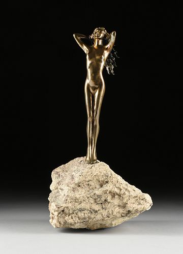 A VINTAGE EROTIC NUDE BRASS
