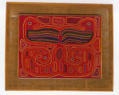 A VINTAGE FRAMED KUNA MOLA TEX