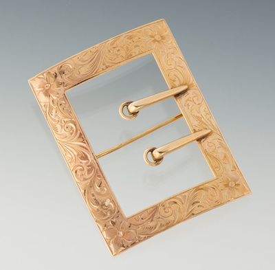 A Vintage Gold Buckle Brooch 10k