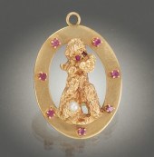 A Vintage Gold Poodle Pendant