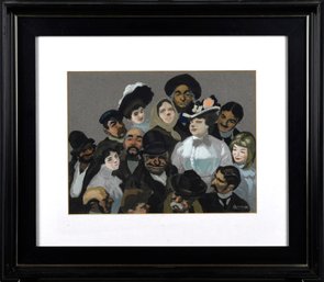 A vintage gouache depicting a