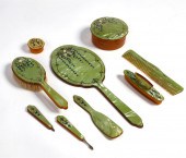 A VINTAGE GREEN CELLULOID DRES