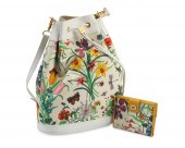 A VINTAGE GUCCI FLORAL CANVAS