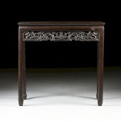 A VINTAGE HARDWOOD ALTER TABLE