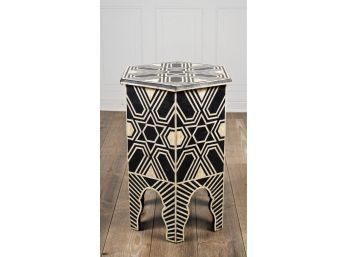A vintage hexagonal inlaid