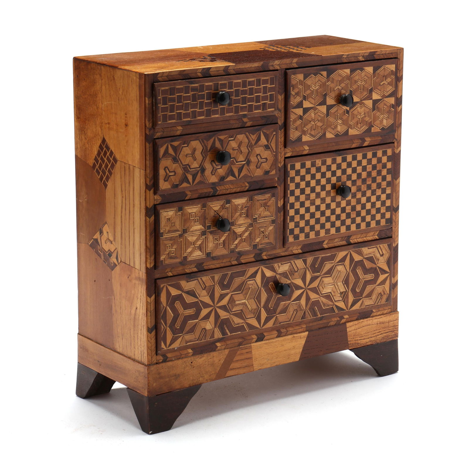 A VINTAGE JAPANESE PARQUETRY INLAID