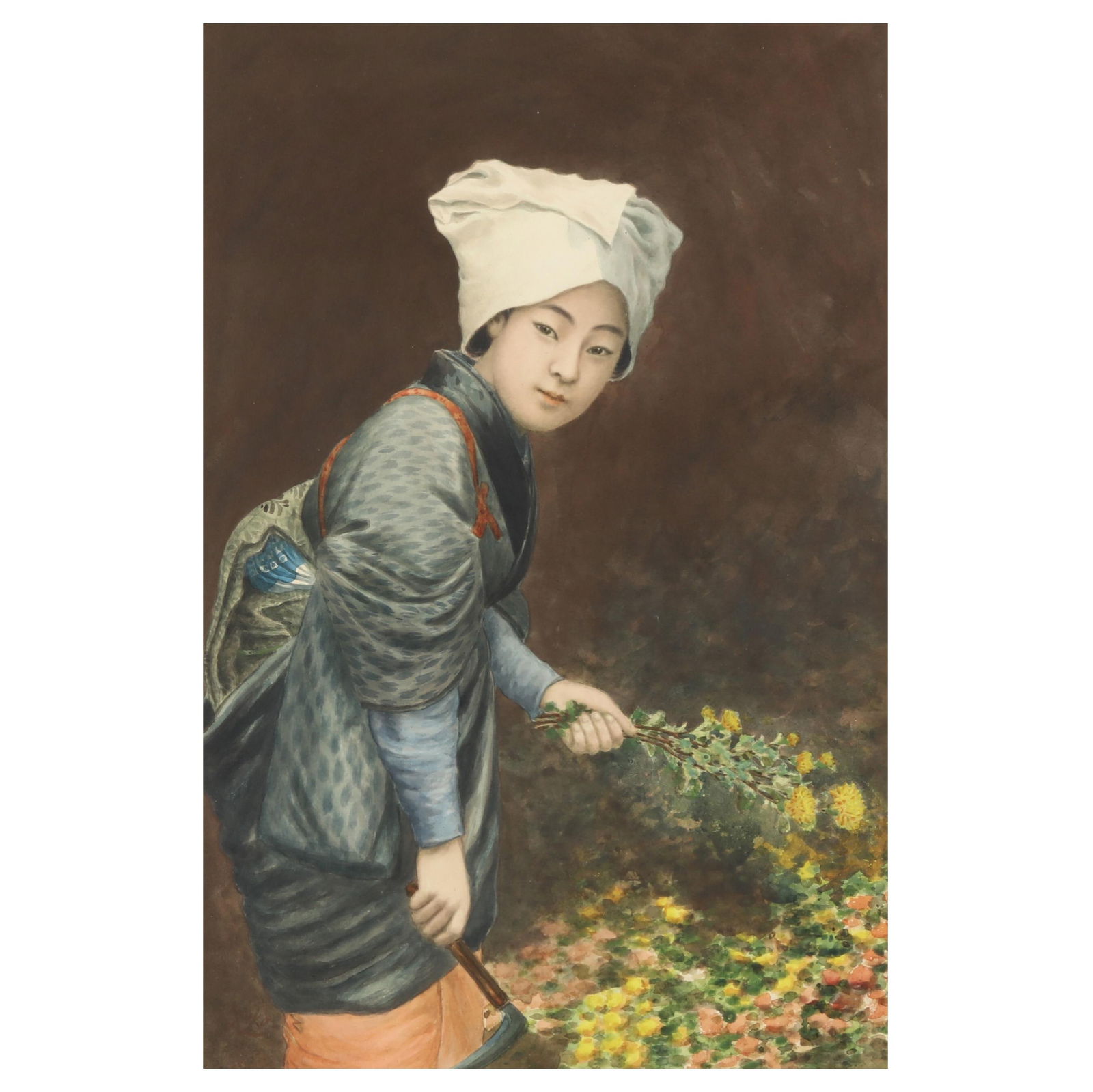 A VINTAGE JAPANESE WATERCOLOR