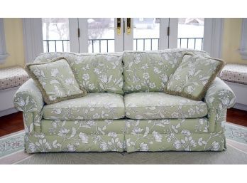 A vintage light green floral