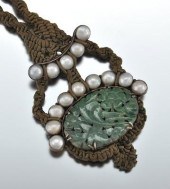 A Vintage Macrame Necklace wit