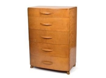 A vintage maple five drawer