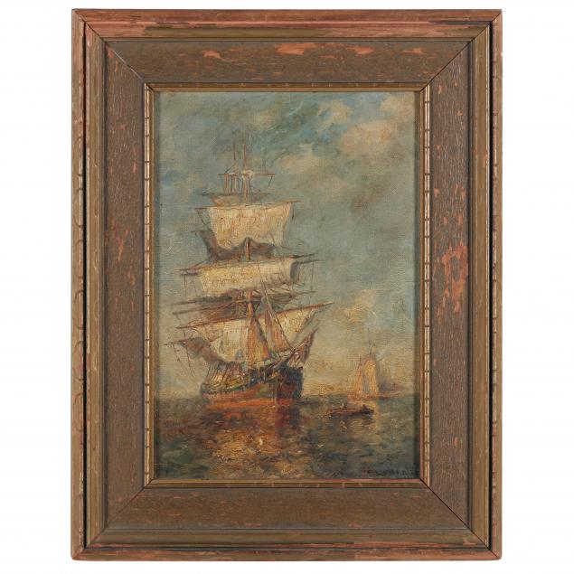 A VINTAGE MARITIME PAINTING OF A