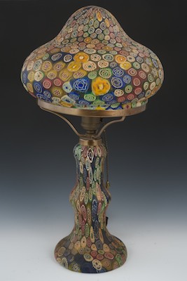 A Vintage Millefiori Art Glass Lamp