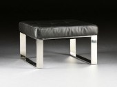 A VINTAGE MODERN BLACK LEATHER