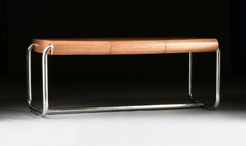 A VINTAGE MODERN TEAK AND CHROME