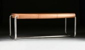 A VINTAGE MODERN TEAK AND CHRO