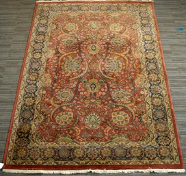 A vintage Oriental area rug, dark