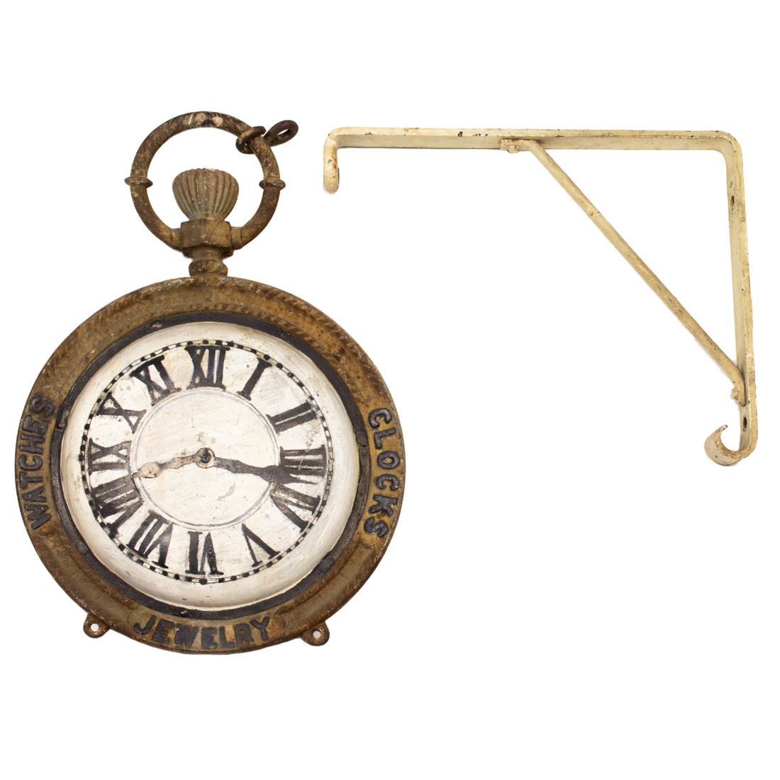 A VINTAGE PAINTED METAL AND IRON