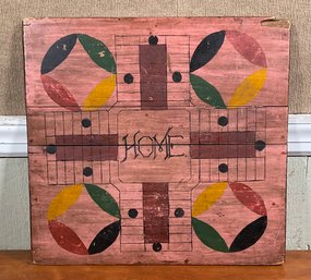 A vintage painted wood Parcheesi