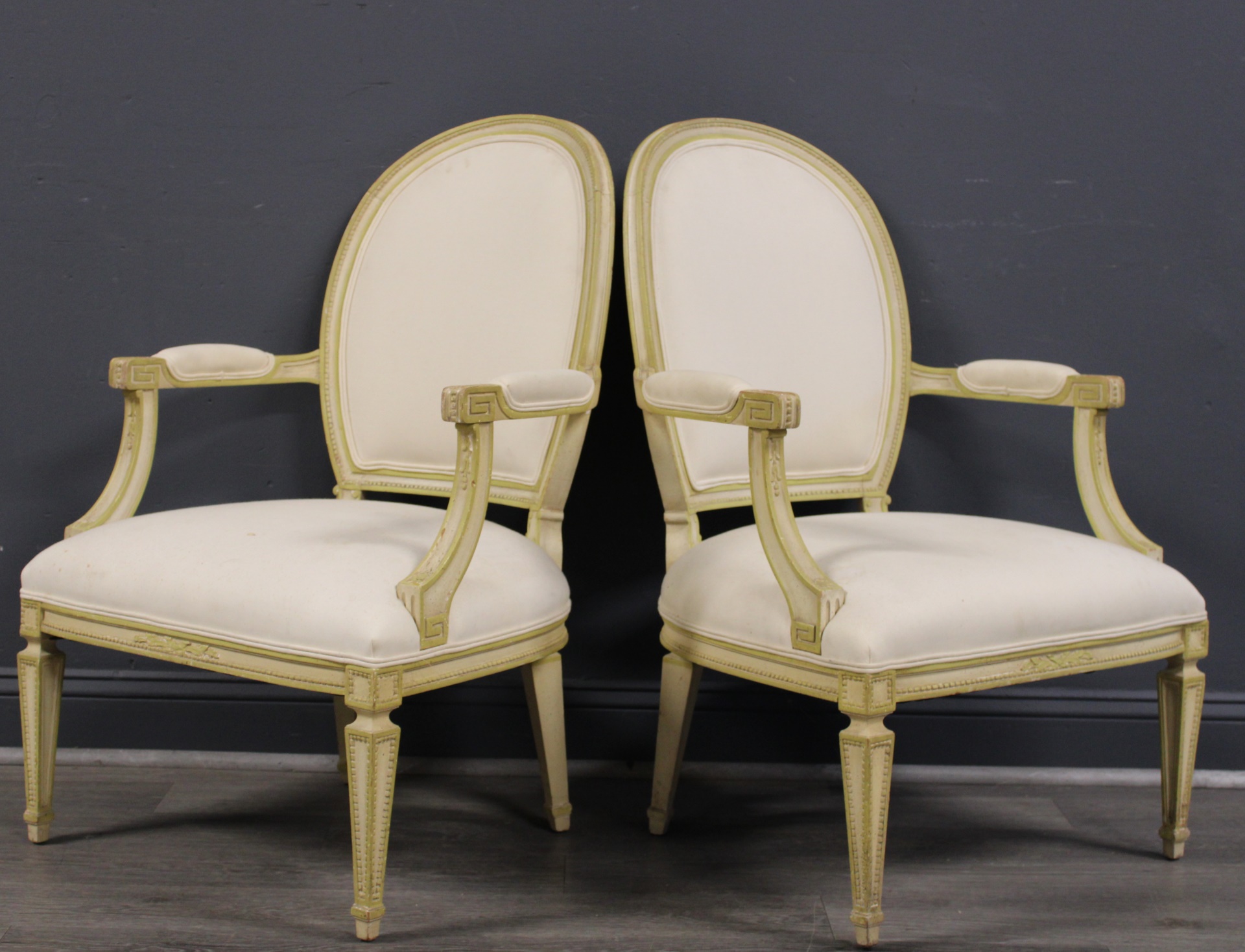 A VINTAGE PAIR OF PAINTED LOUIS XV1