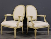 A VINTAGE PAIR OF PAINTED LOUI