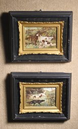A vintage pair of small hunting dog