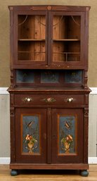A vintage pine one part hutch
