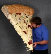 A vintage Pizza slice advertis