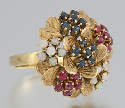 A Vintage Sapphire Ruby and Opal