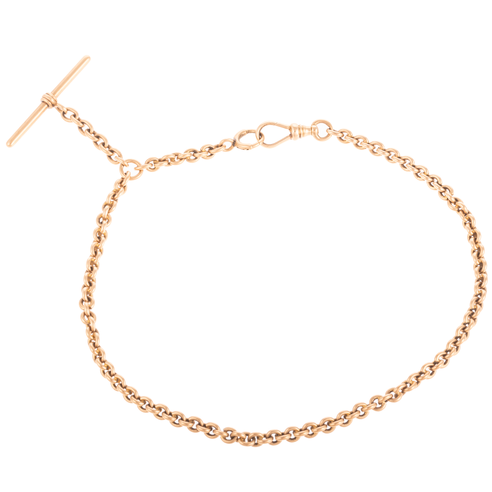 A VINTAGE SOLID 14K WATCH CHAIN