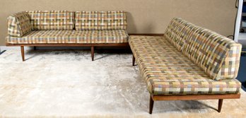 A vintage teak framed mid-century