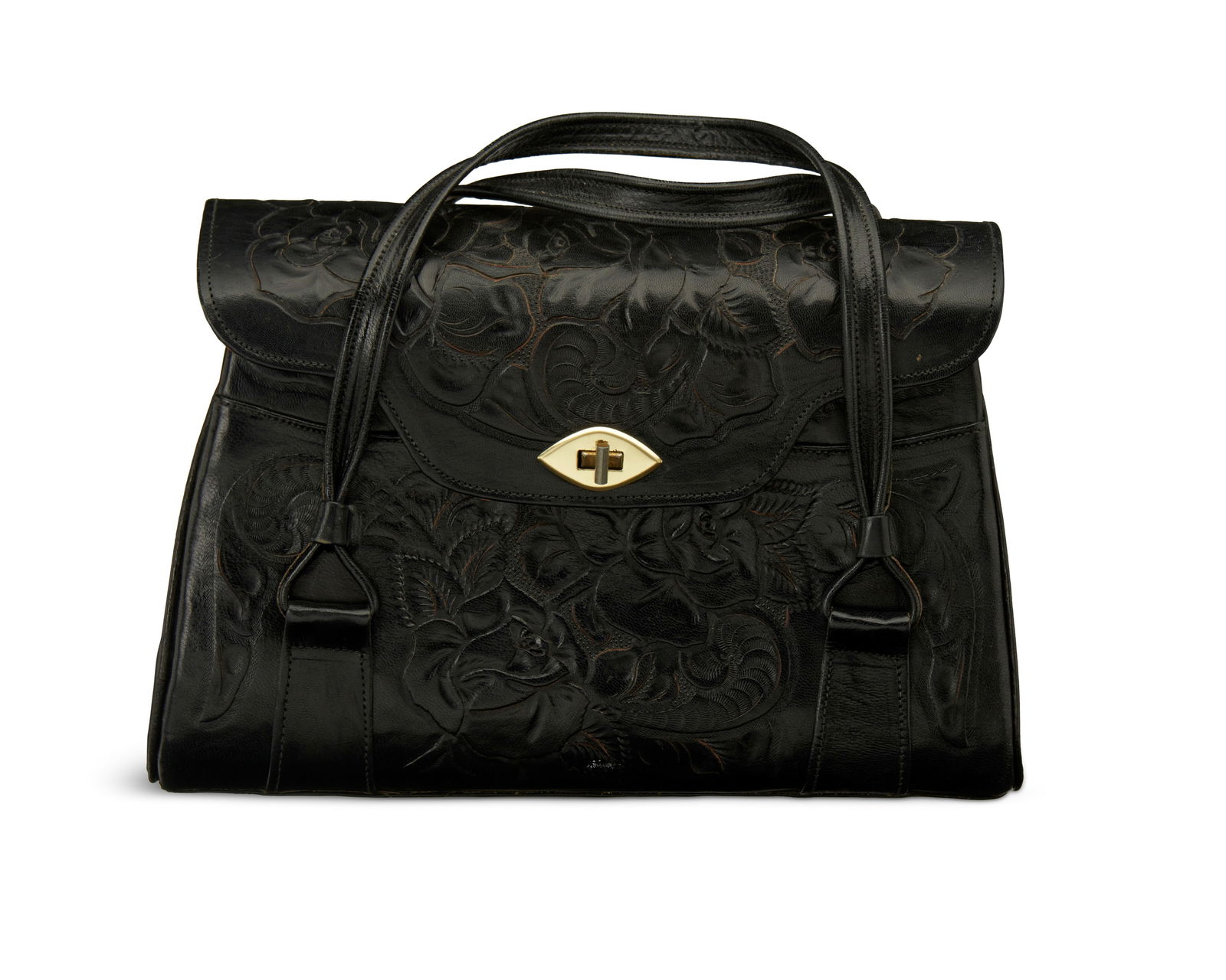A VINTAGE WESTERN TOOLED BLACK
