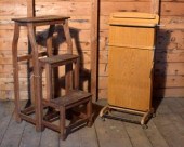 A vintage wooden folding valet
