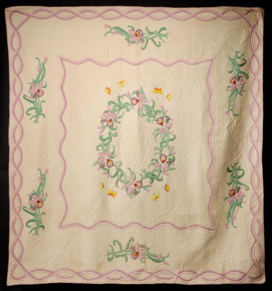 A VINTAGE WREATH AND BUTTERFLY