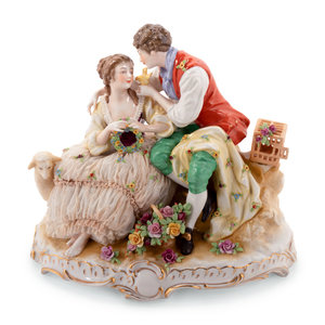 A Volkstedt Porcelain Figural Group