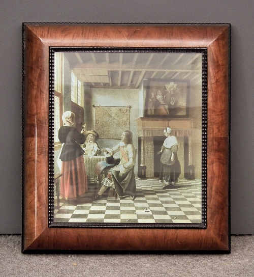 A walnut and ebonised rectangular