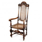 A walnut armchair of Carolean